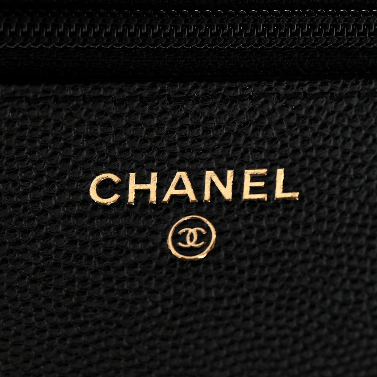 Caviar Quilted Golden Class Wallet On Chain WOC Black