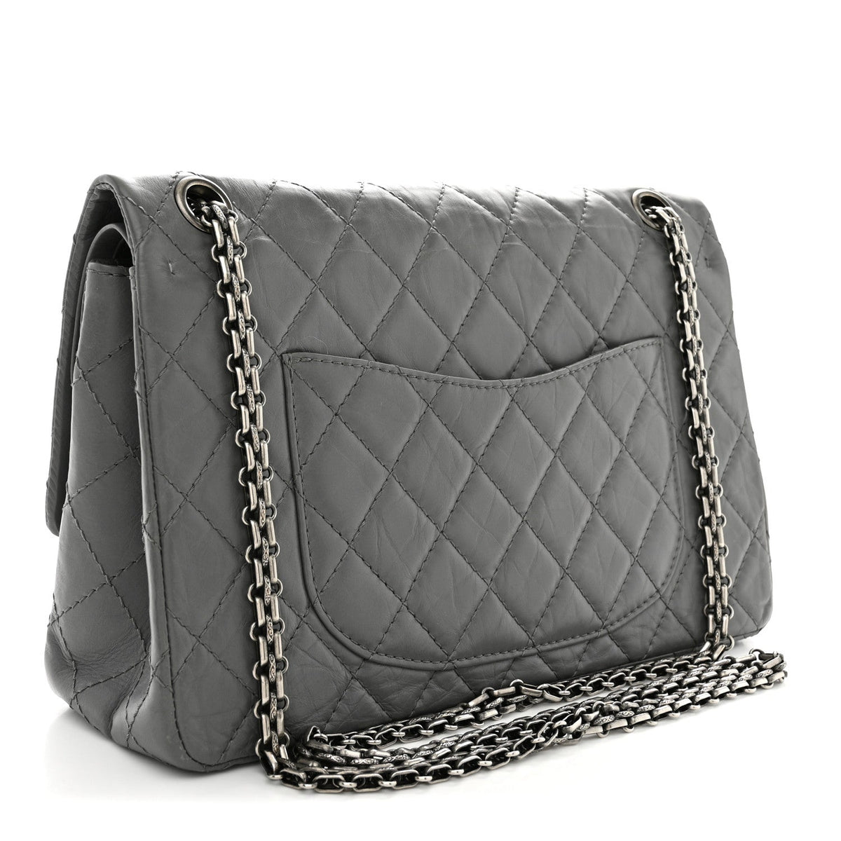 Aged Calfskin Quilted 2.55 Reissue 226 Flap Grey
