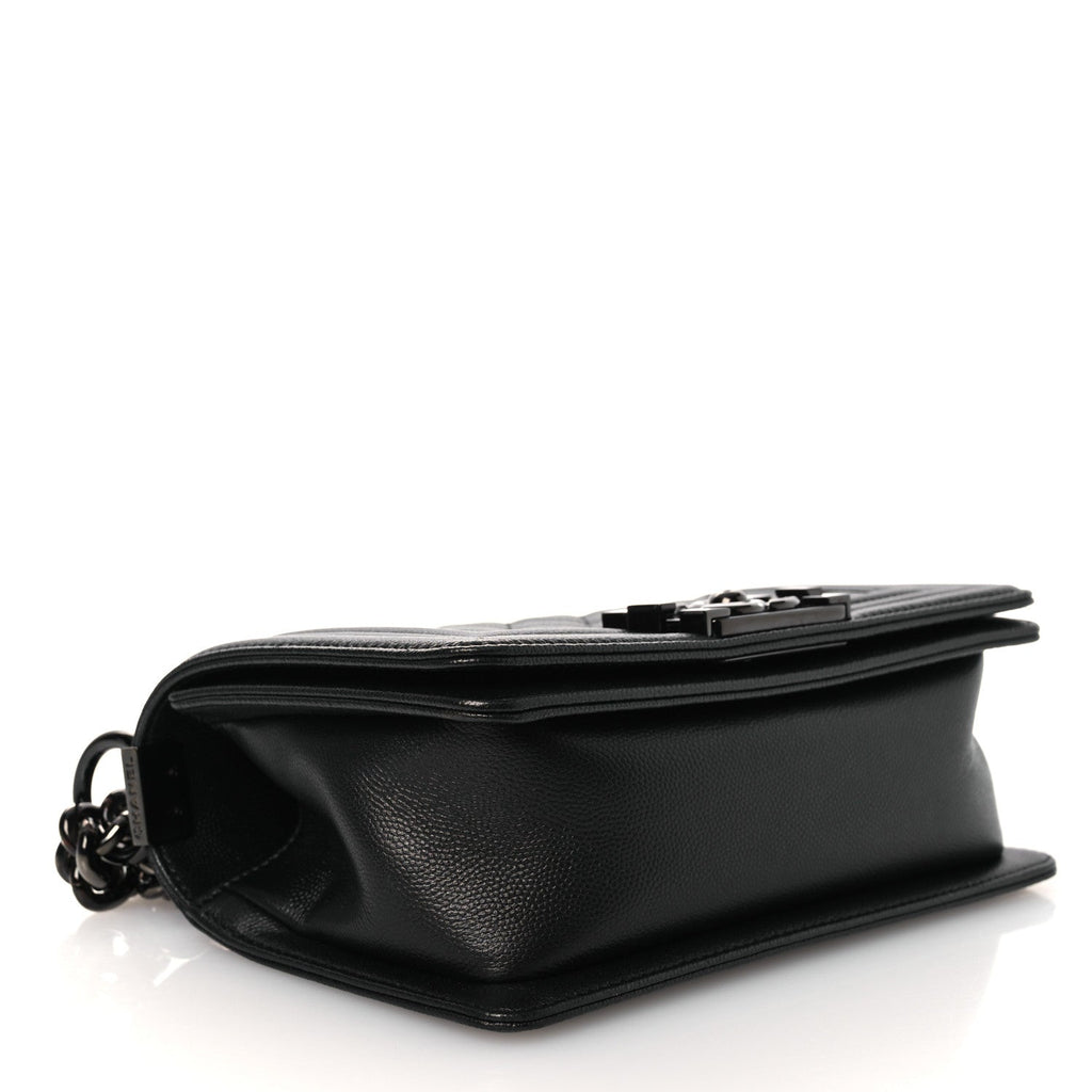 Caviar Quilted Small Boy Flap So Black