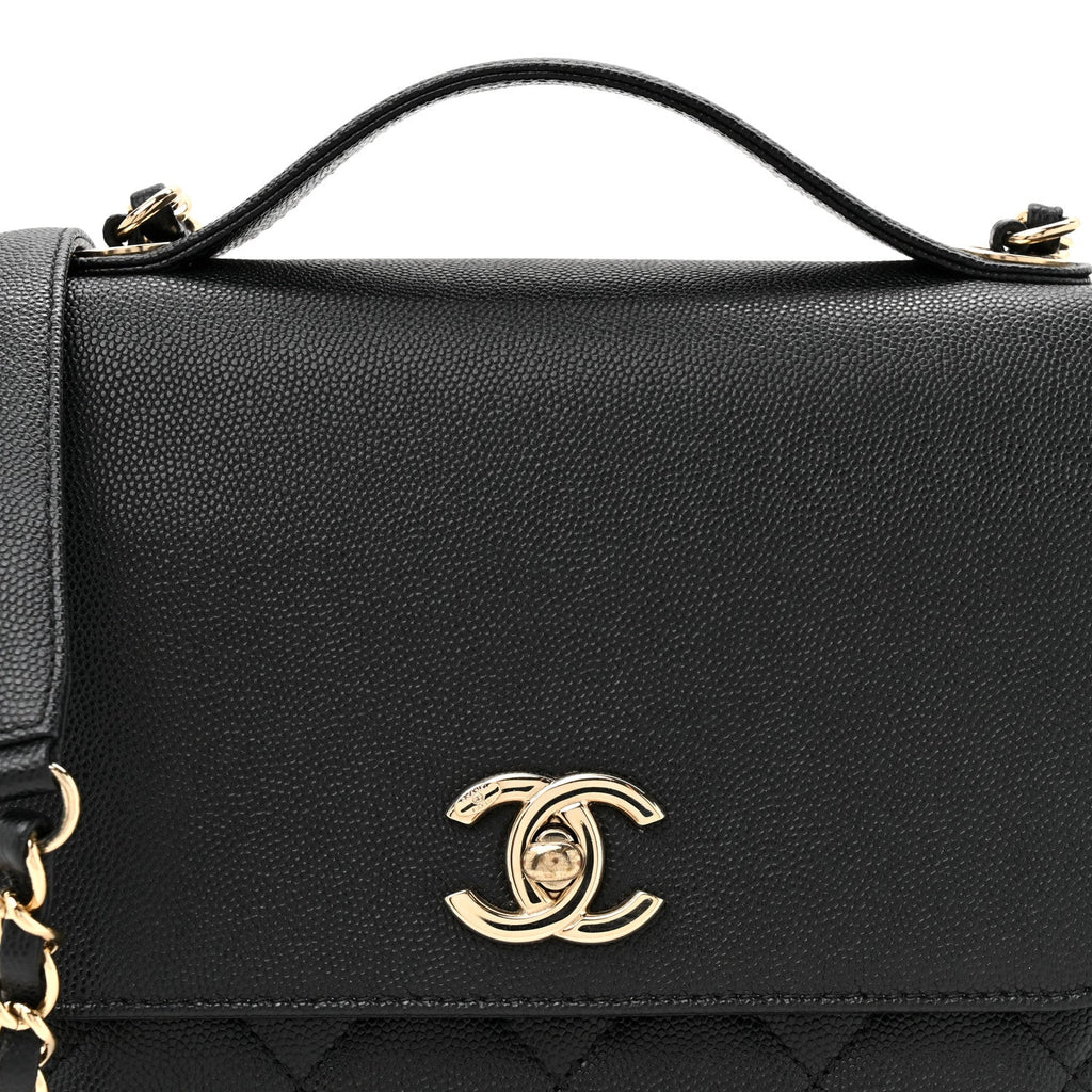 Caviar Quilted Medium Business Affinity Flap Black