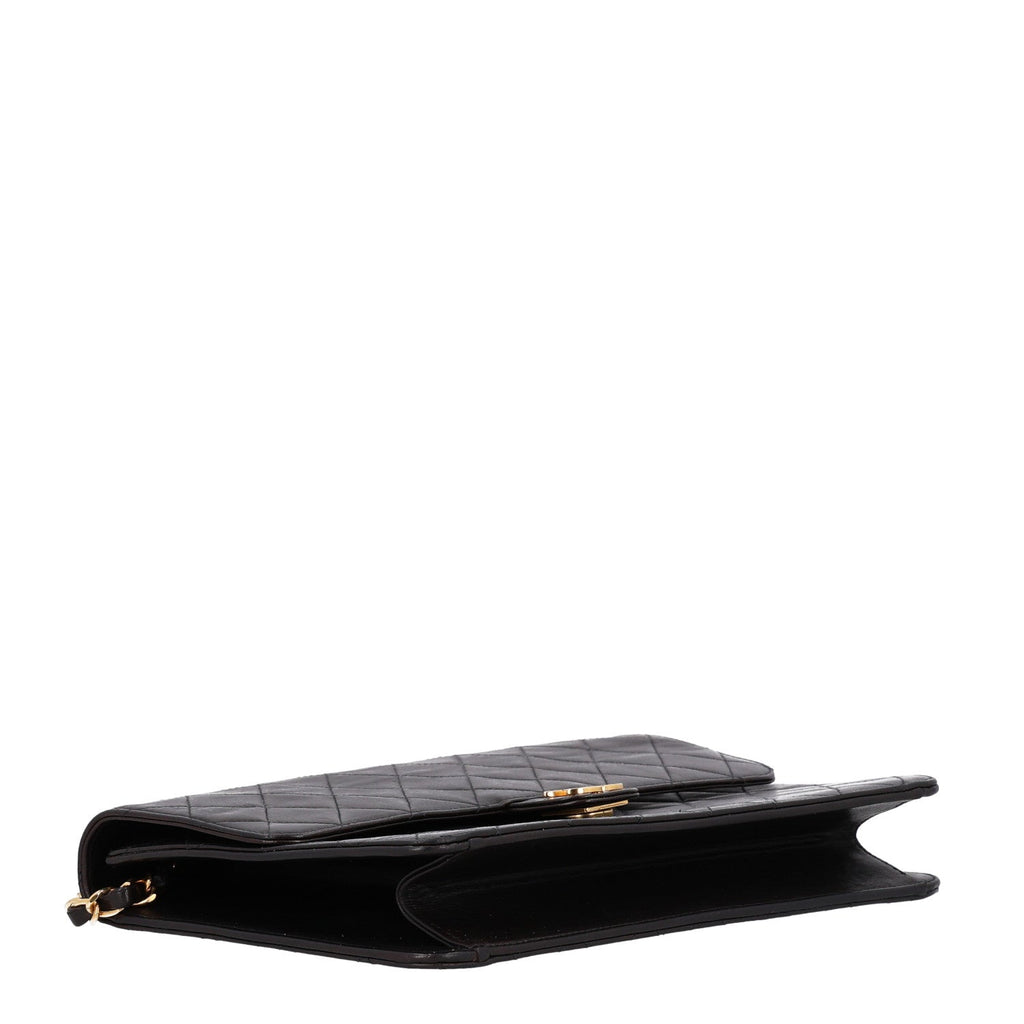 Lambskin Medium Double Flap Dark Brown