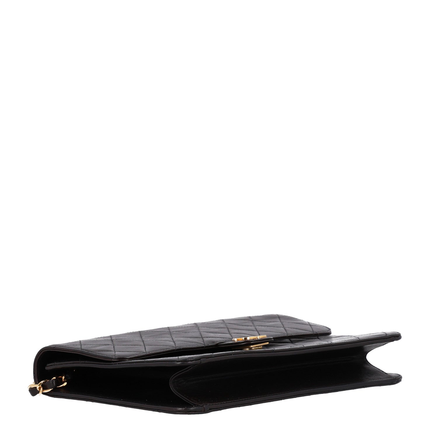 Lambskin Medium Double Flap Dark Brown