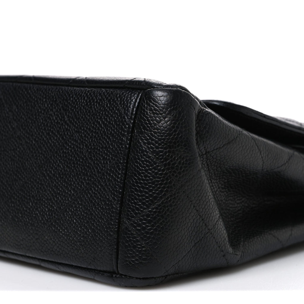 Caviar Quilted Maxi Double Flap Black