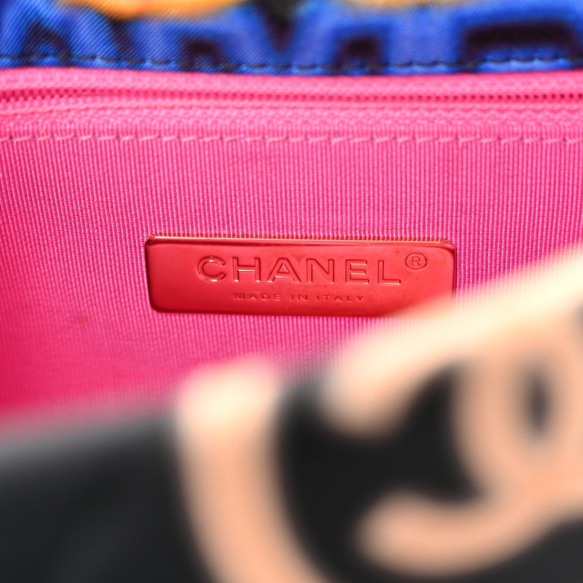 Fabric Quilted Neon Graffiti Medium Chanel 19 Flap Black Multicolor