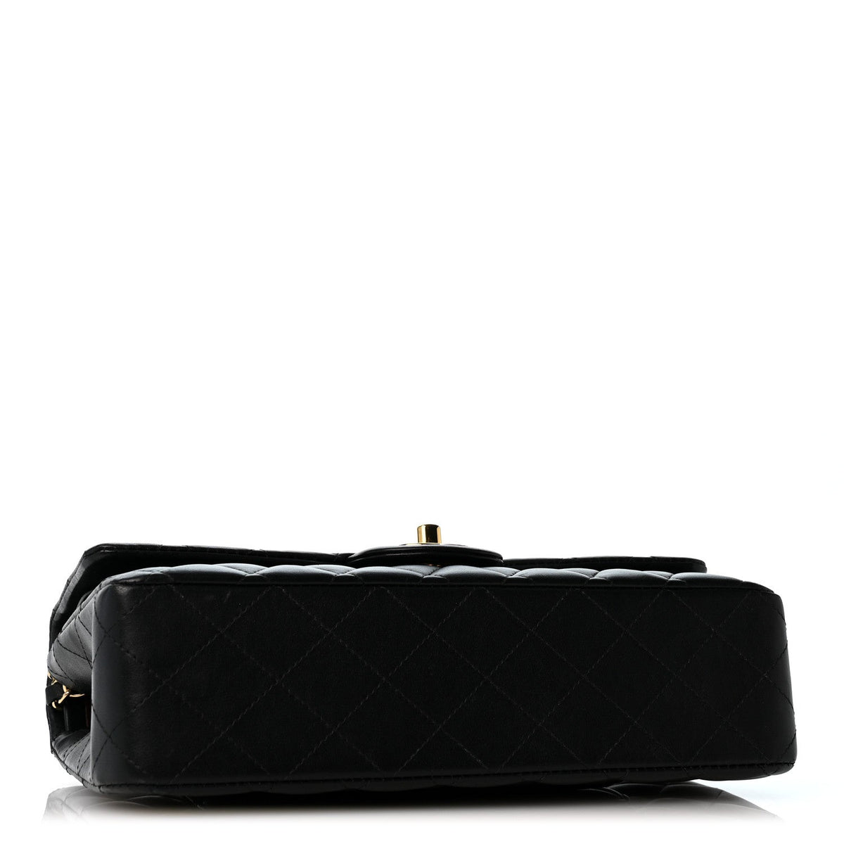Lambskin Quilted Medium Double Flap Black