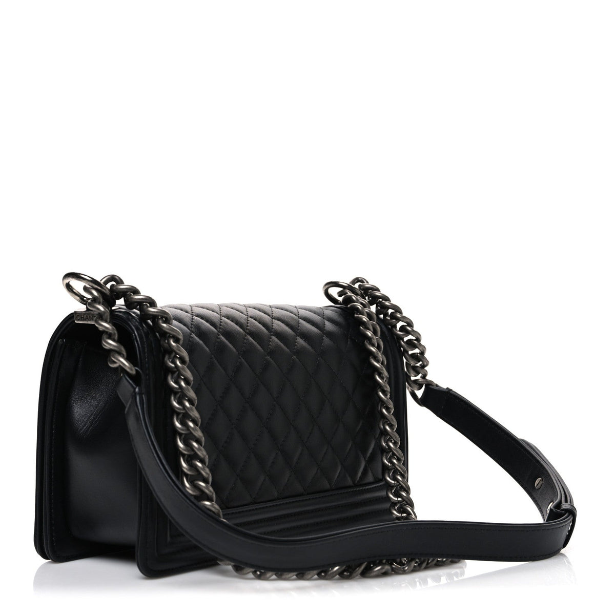 Lambskin Quilted New Medium Boy Flap Black