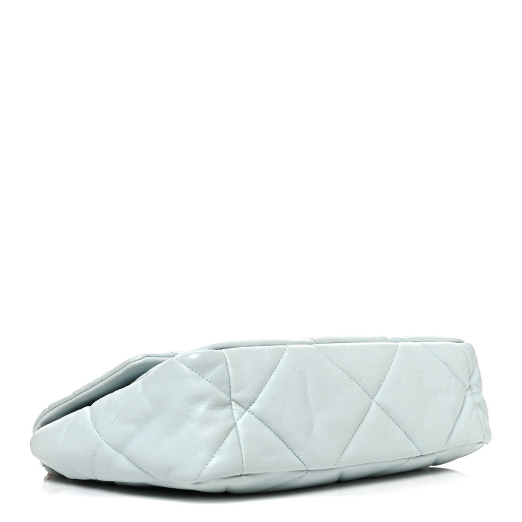 Lambskin Quilted Large Chanel 19 Flap Light Blue