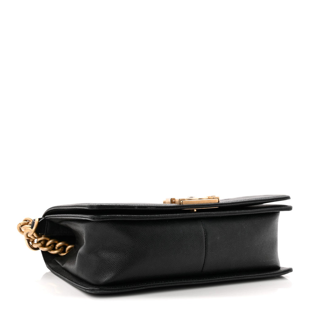 Caviar Quilted Medium Boy Flap Black