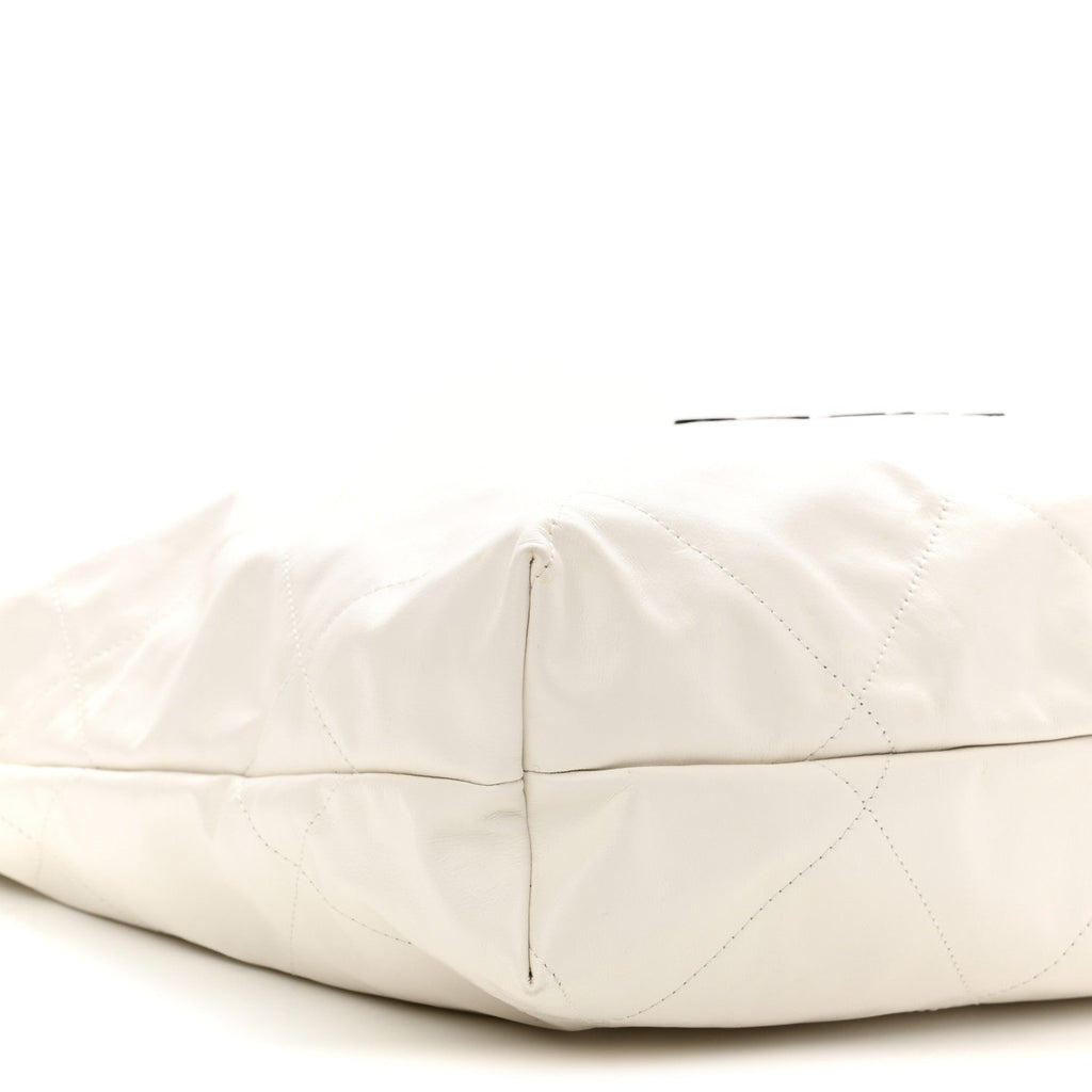 Calfskin Quilted Chanel 22 White