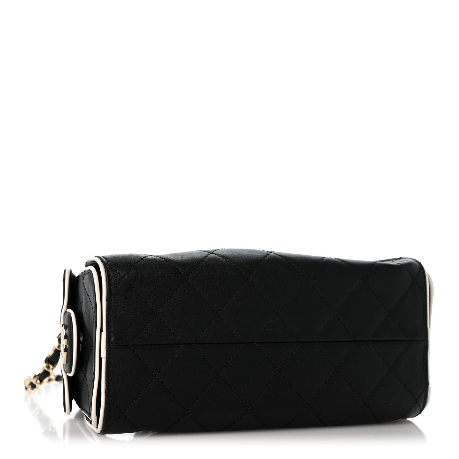 Calfskin Quilted Mini Chanel 25 Handbag Black White