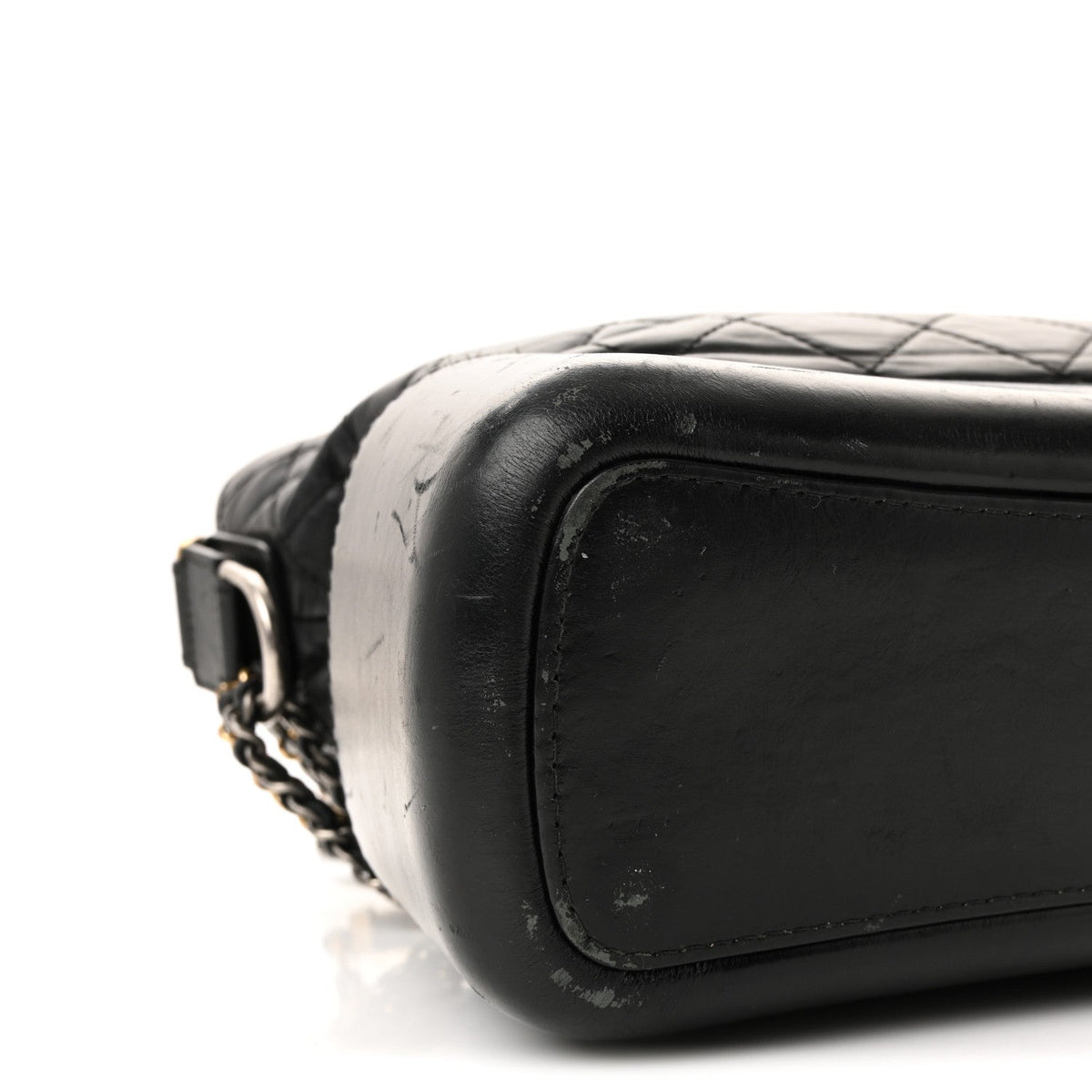 Aged Calfskin Quilted Medium Gabrielle Hobo Black