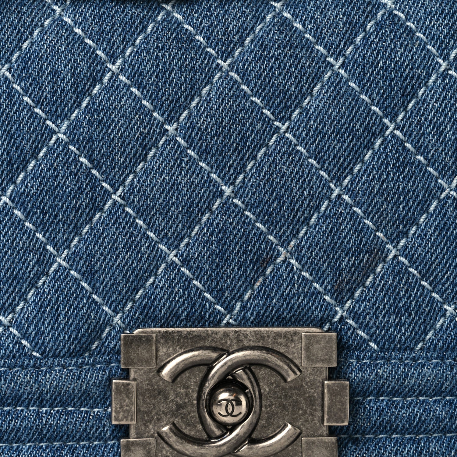 Denim Quilted Small Boy Flap Blue