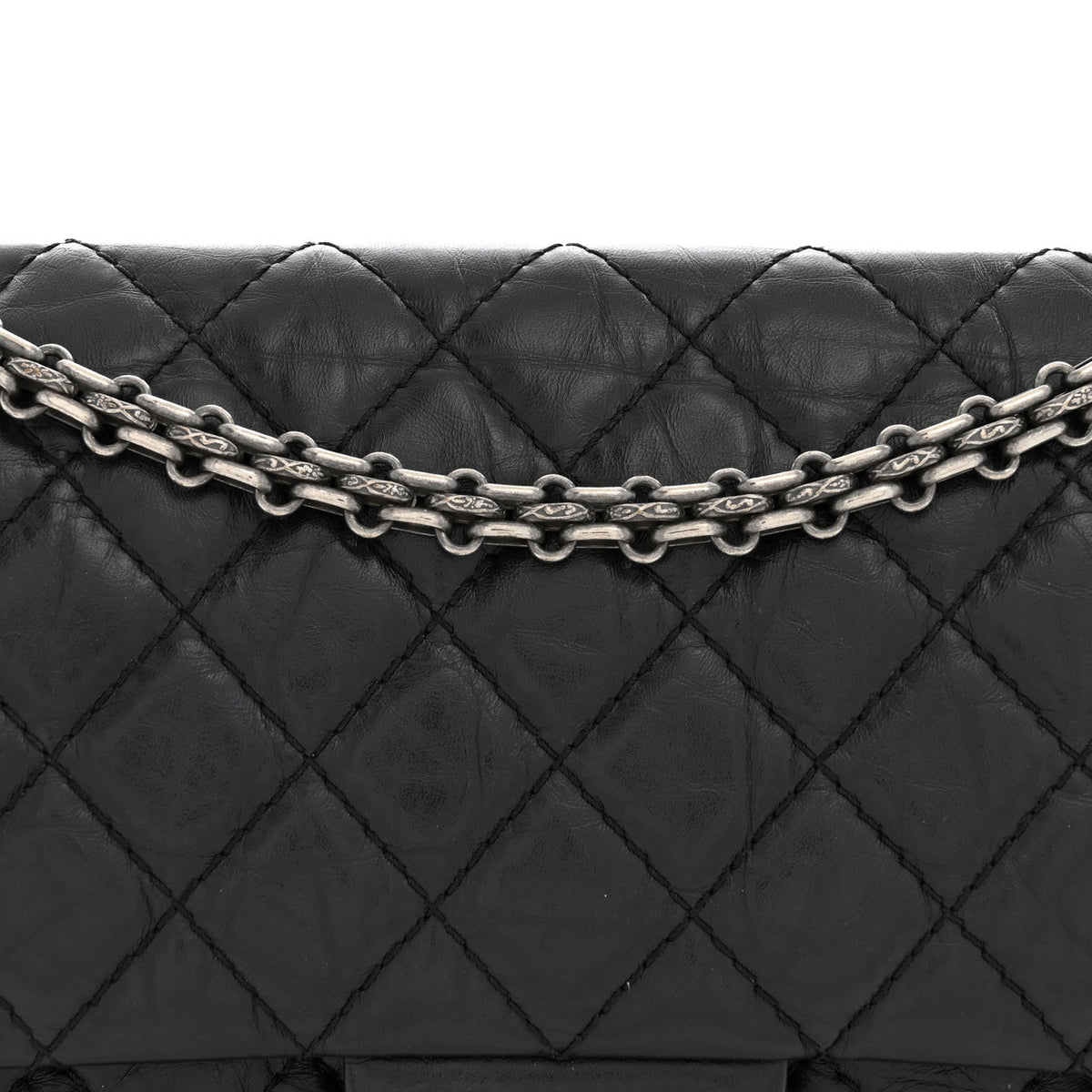 Aged Calfskin Quilted 2.55 Reissue 225 Flap Black