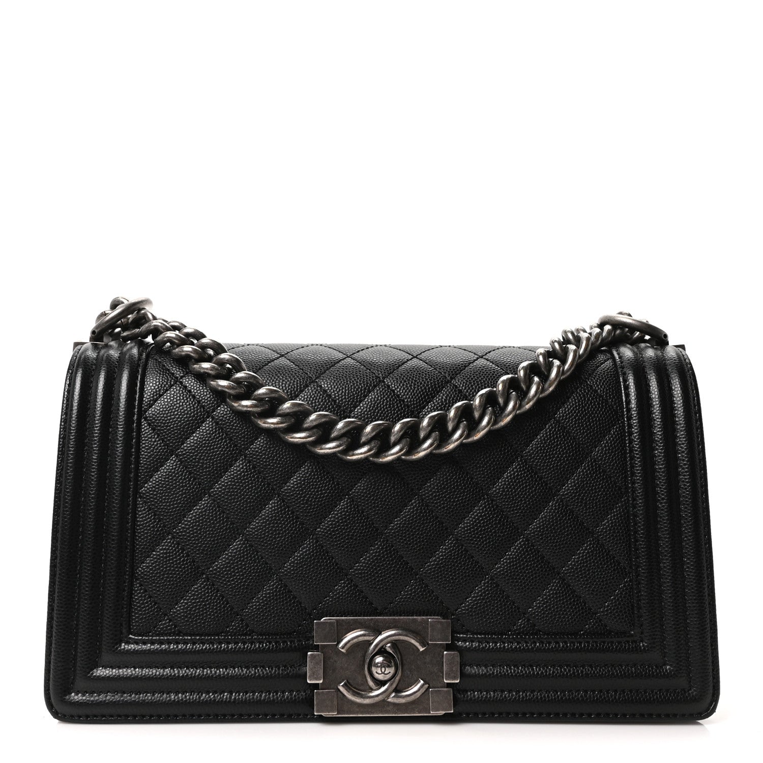 Caviar Quilted Medium Boy Flap Black