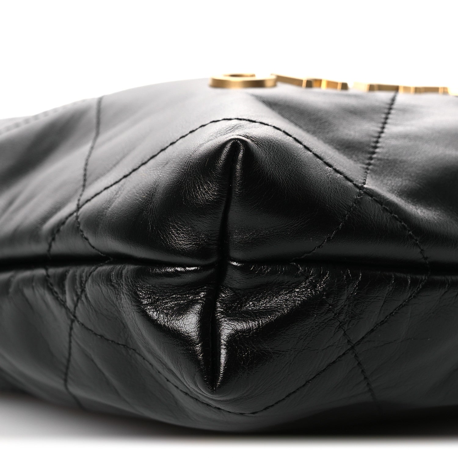 Shiny Calfskin Quilted Mini Chanel 22 Black