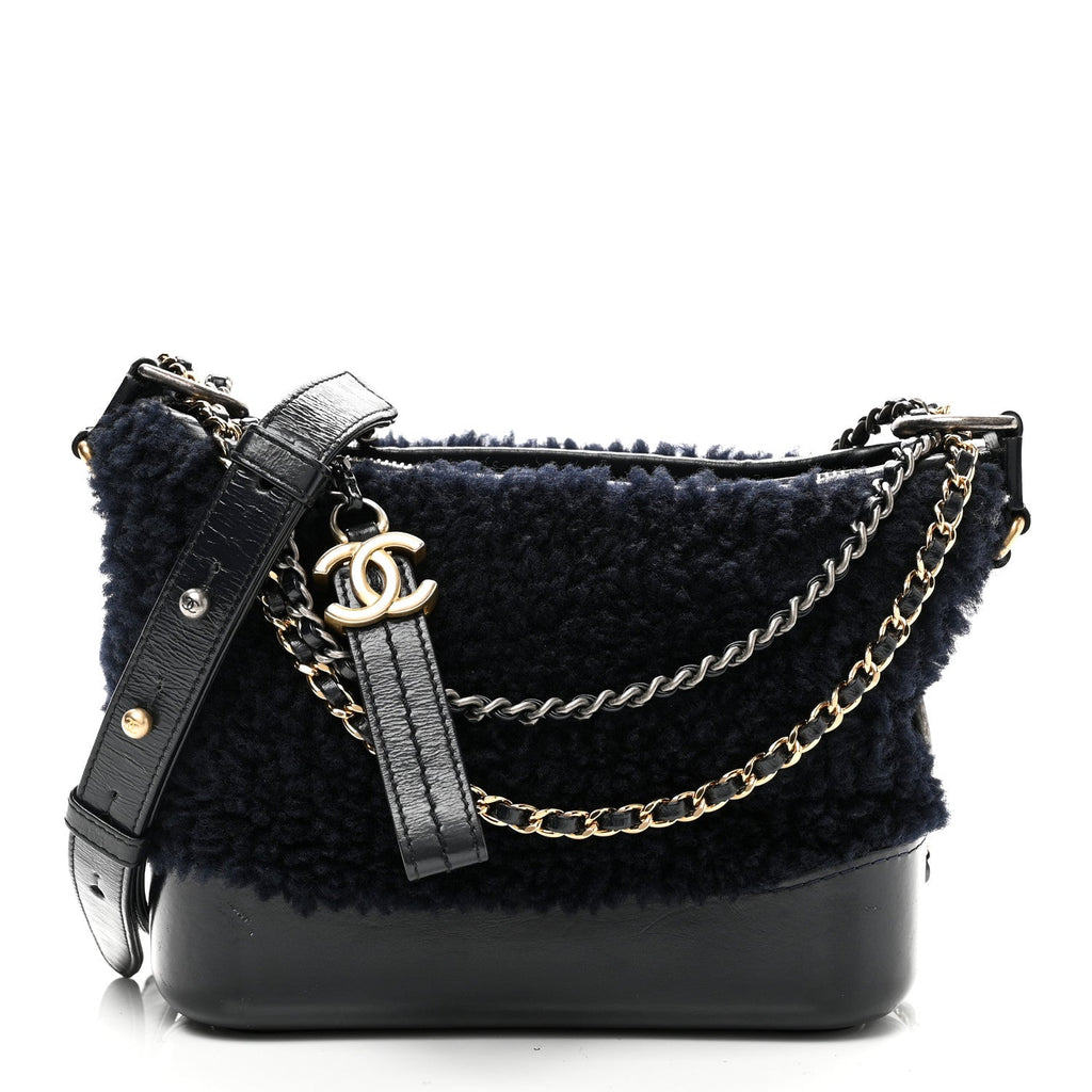 Shearling Small Gabrielle Hobo Navy