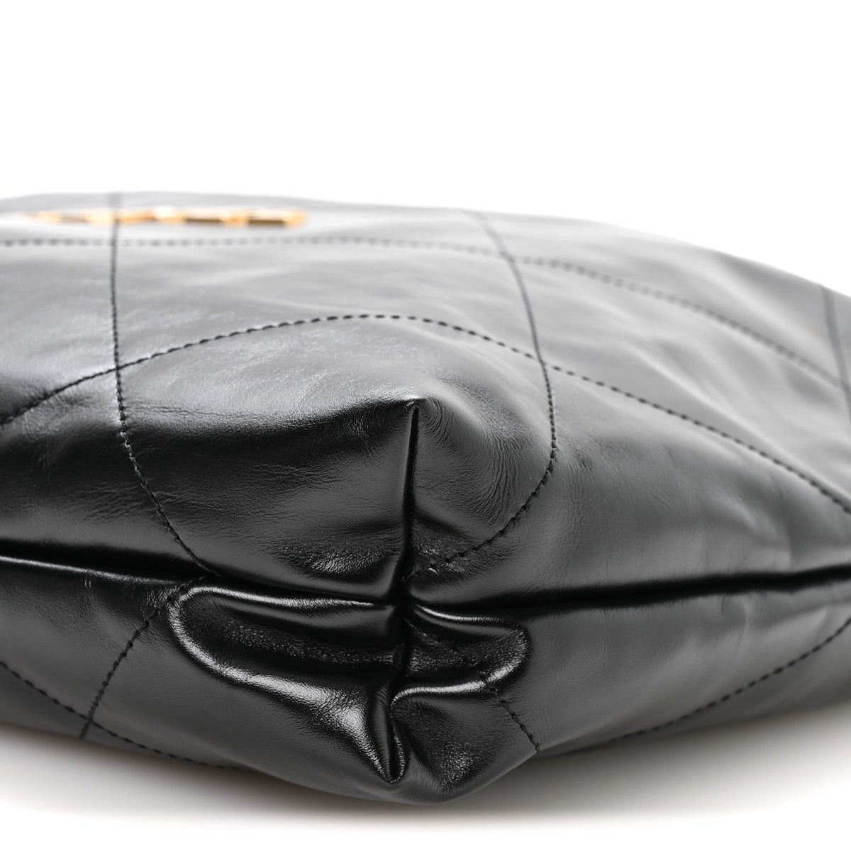 Shiny Calfskin Quilted Small Chanel 22 Black