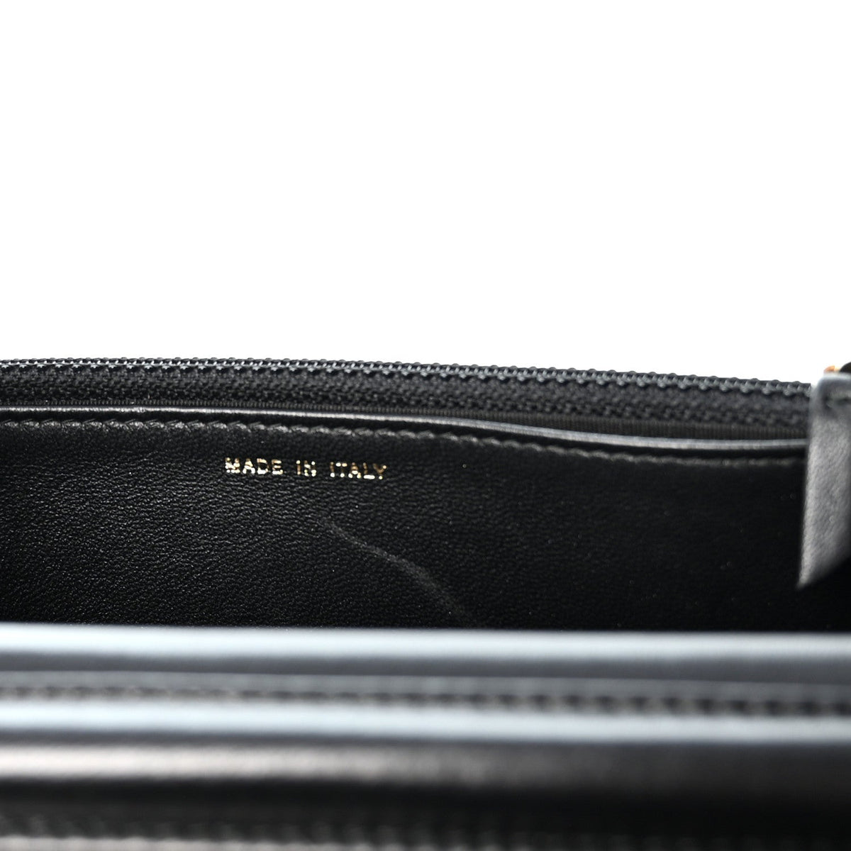Lambskin Quilted Enamel CC Wallet on Chain WOC Black