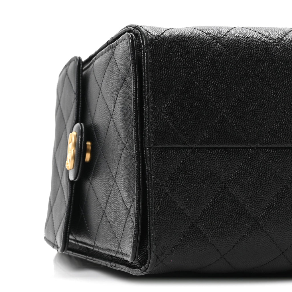 Caviar Quilted Medium Chanel 25 Handbag Black