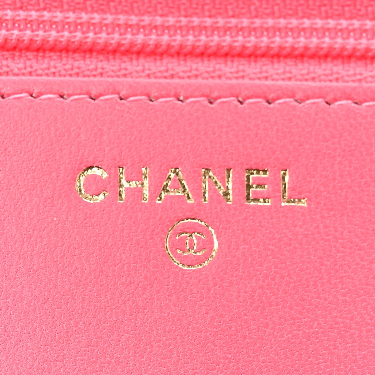Lambskin Quilted Trendy CC Wallet On Chain WOC Pink
