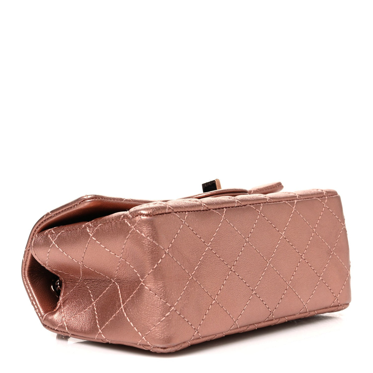 Metallic Grained Calfskin Quilted 2.55 Reissue Mini Flap Copper Pink Copper Pink