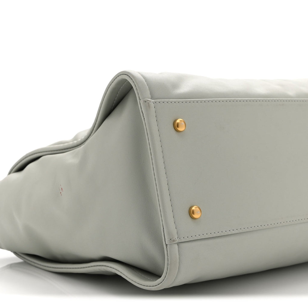 Calfskin Small Deauville Tote Light Grey