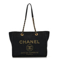 Lurex Canvas Small Deauville Tote Navy Blue Gold