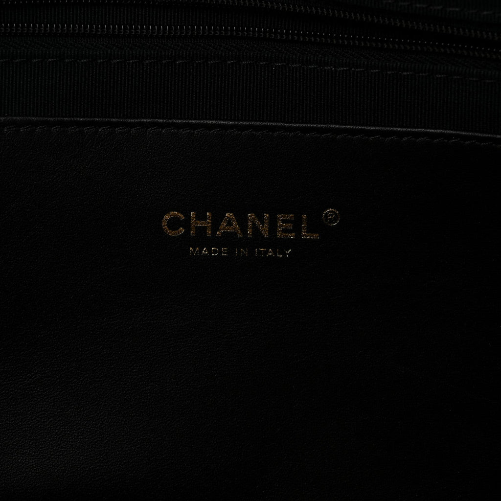 Denim Calfskin Quilted Small Deauville tote  Black