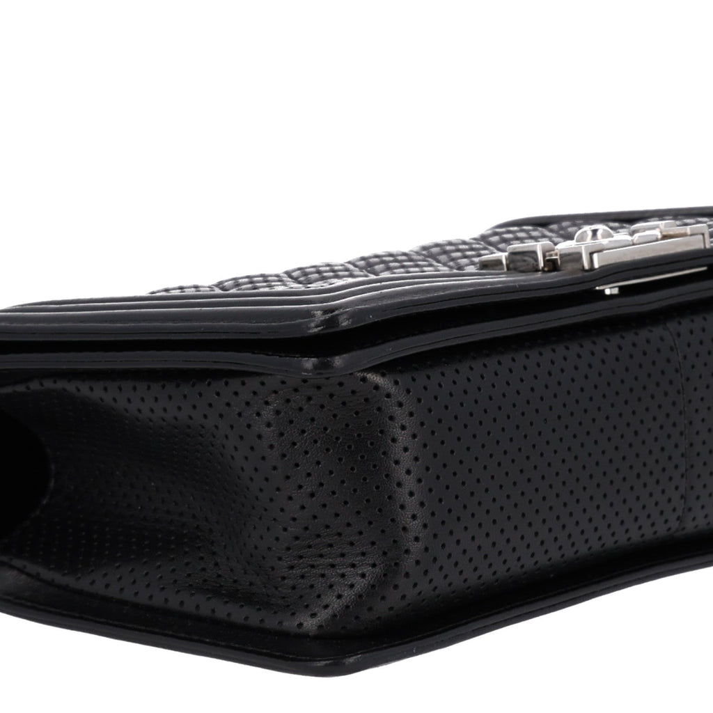 Lambskin Perforated Medium Boy Flap Black