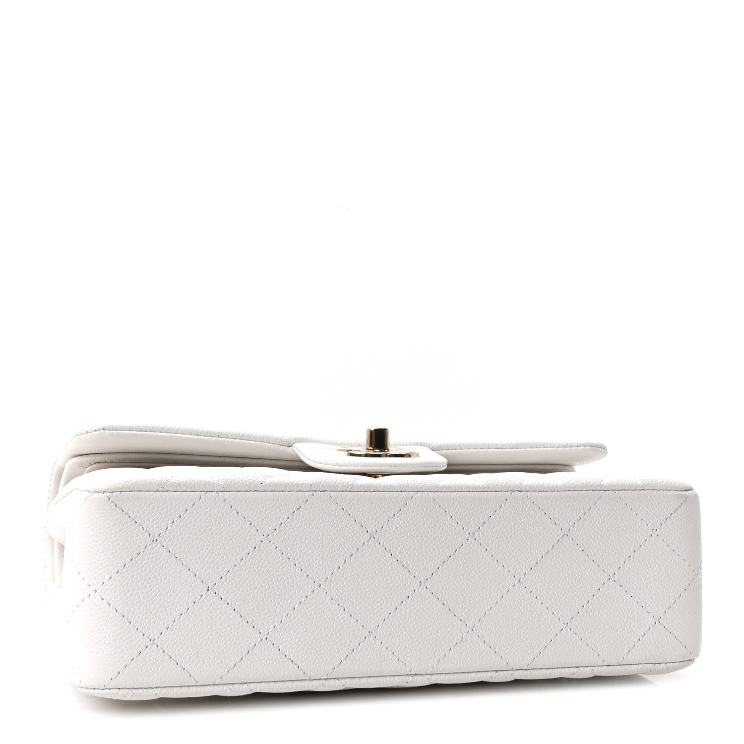 Caviar Quilted Small Double Flap White