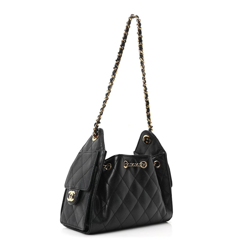 Caviar Quilted Mini Chanel 25 Handbag Black