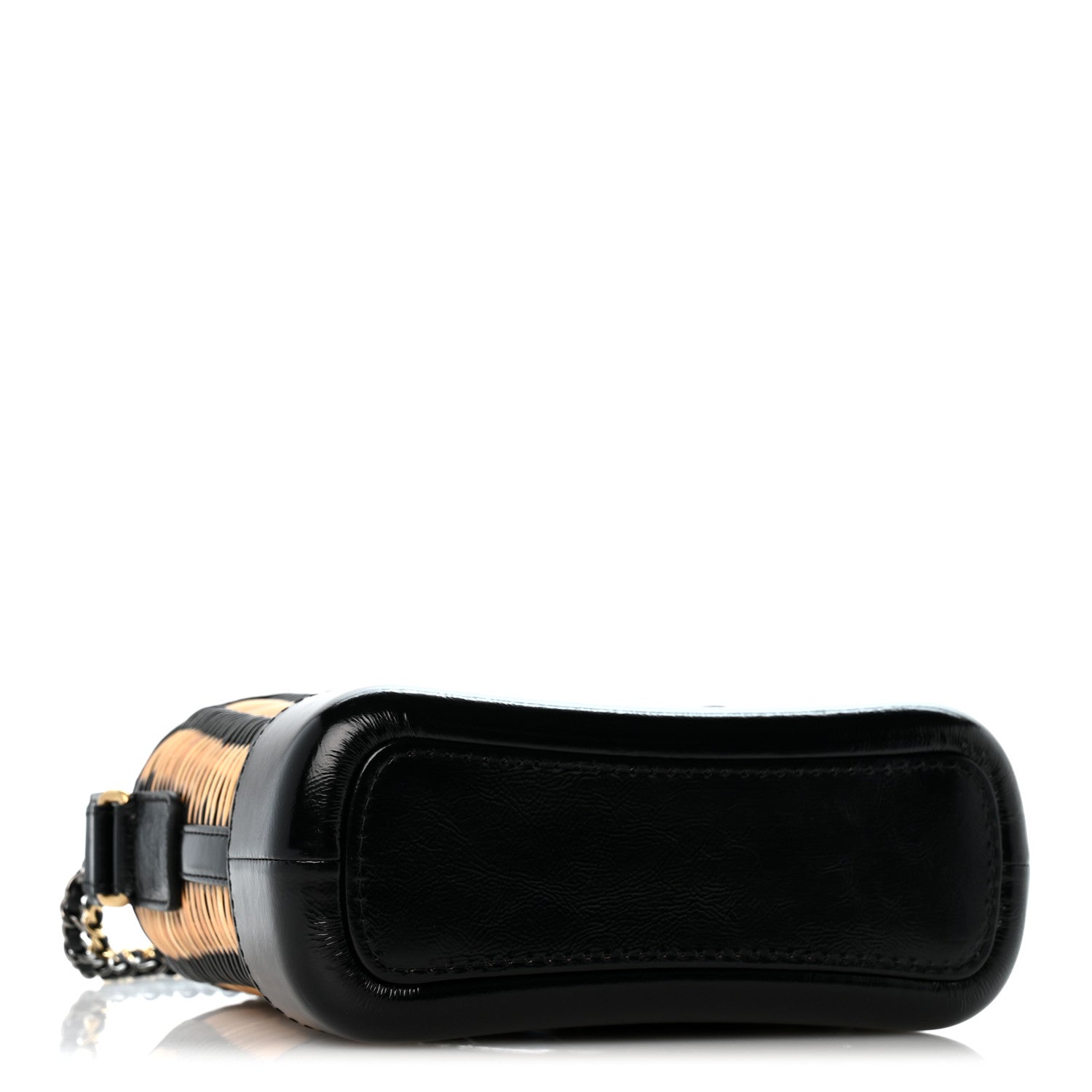 Rattan Calfskin Small Gabrielle Hobo Beige Black