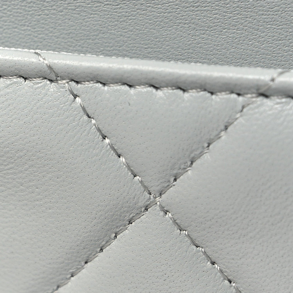Lambskin Quilted Chanel 19 Wallet On Chain WOC Light Blue