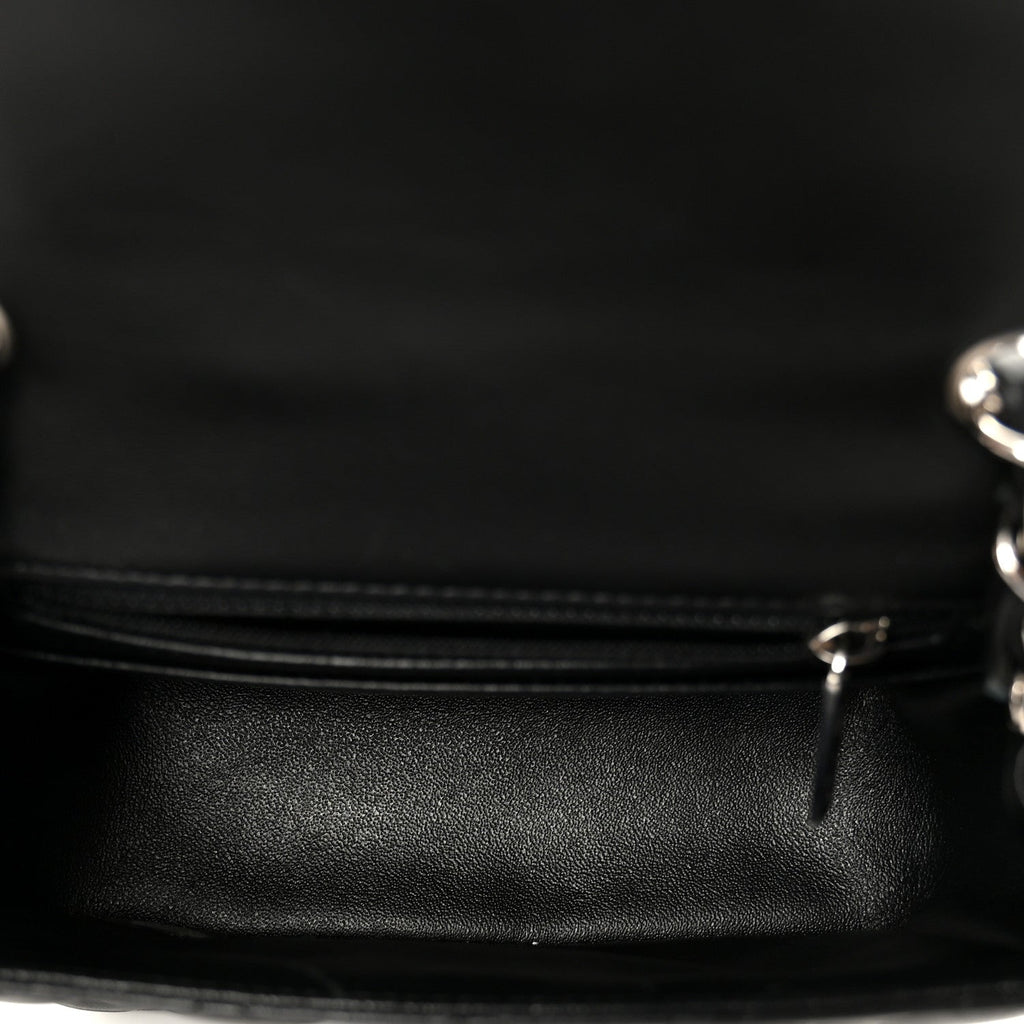 Lambskin Quilted Mini Square Flap Black