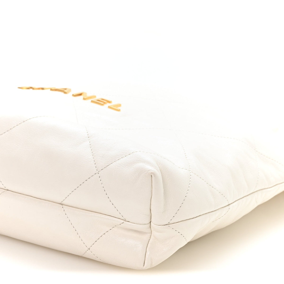 Shiny Calfskin Quilted Small Chanel 22 White