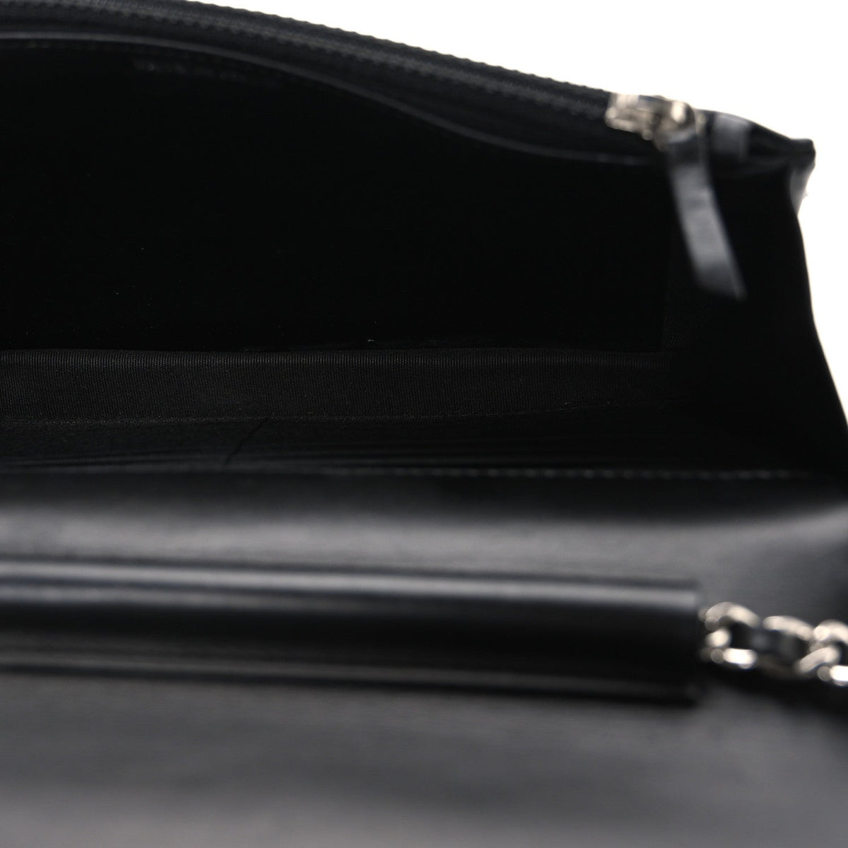 Lambskin Camellia Studded Wallet on Chain WOC Black