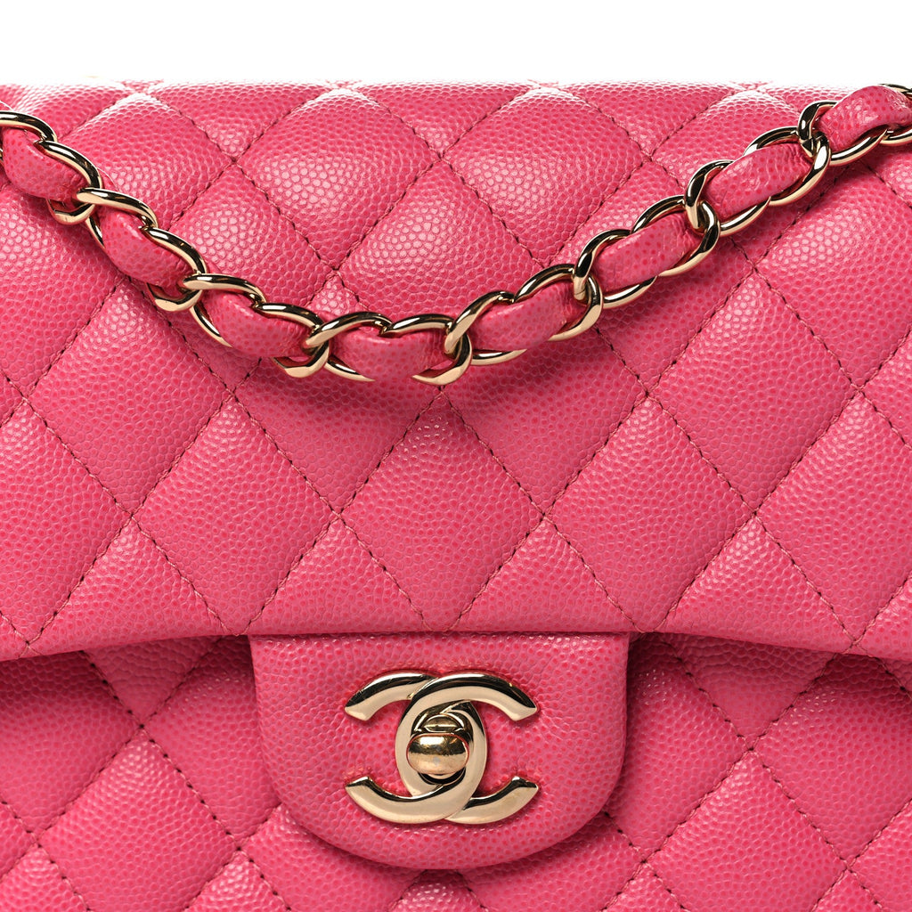 Caviar Quilted Small Double Flap Pink