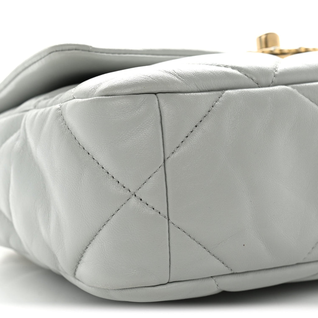 Lambskin Quilted Medium Chanel 19 Flap Grey