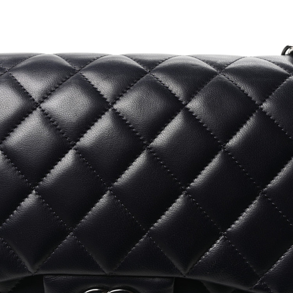 Lambskin Quilted Jumbo Double Flap Navy