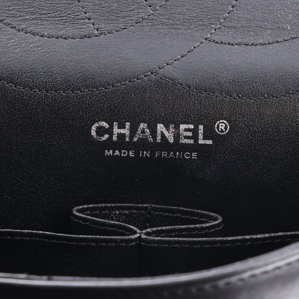 Aged Calfskin Chevron Quilted 2.55 Reissue 227 Flap So Black