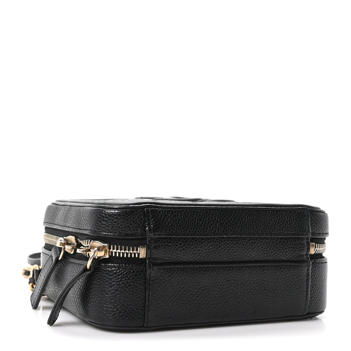 Caviar Quilted Small CC Filigree Vanity Case Black