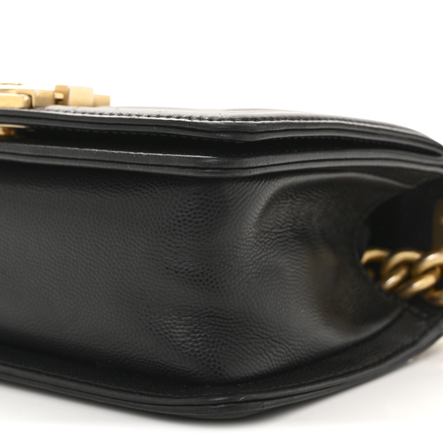 Caviar Quilted Small Boy Flap Black