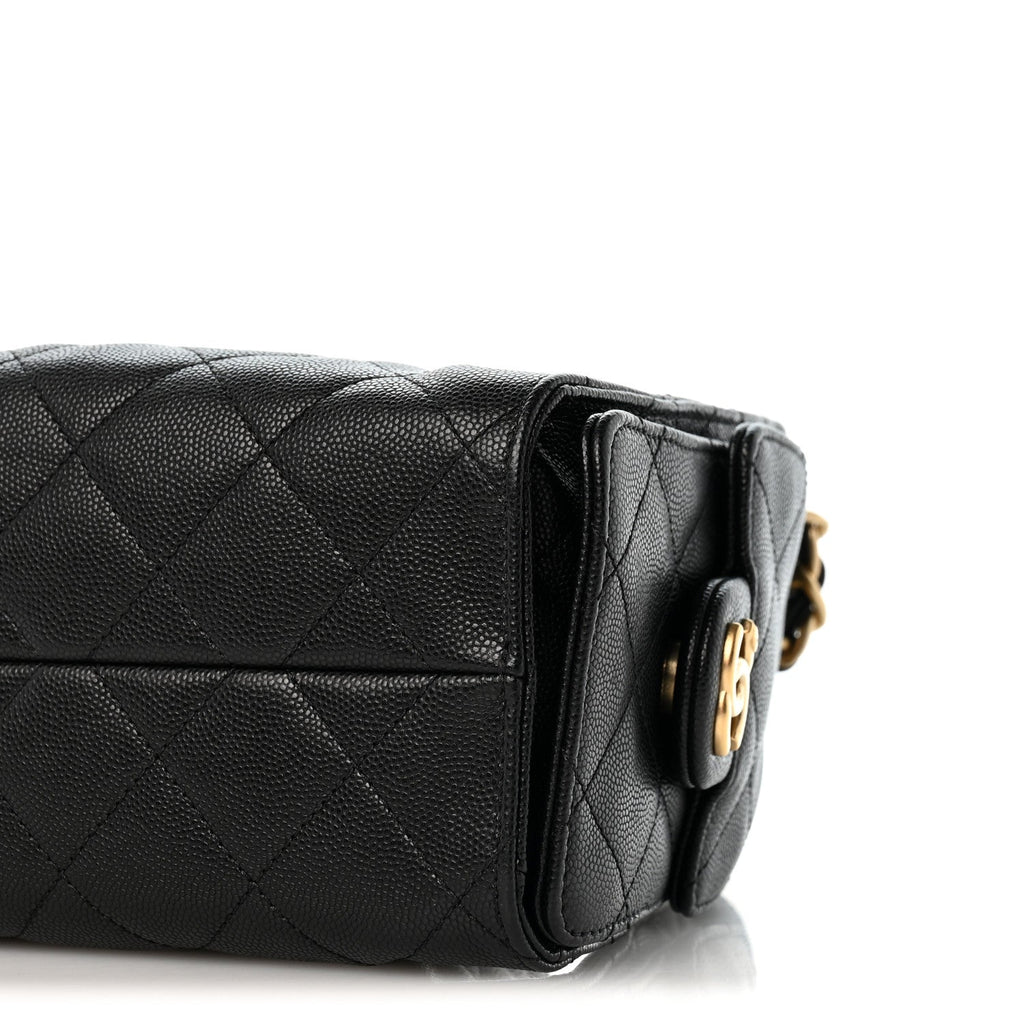 Caviar Quilted Mini Chanel 25 Handbag Black