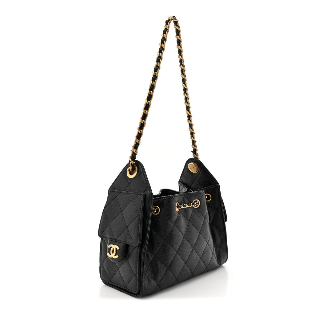 Caviar Quilted Mini Chanel 25 Handbag Black