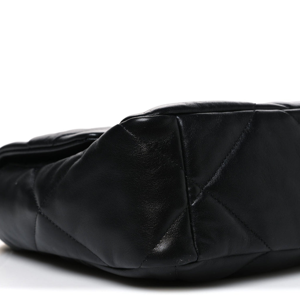 Lambskin Quilted Large Chanel 19 Flap Black
