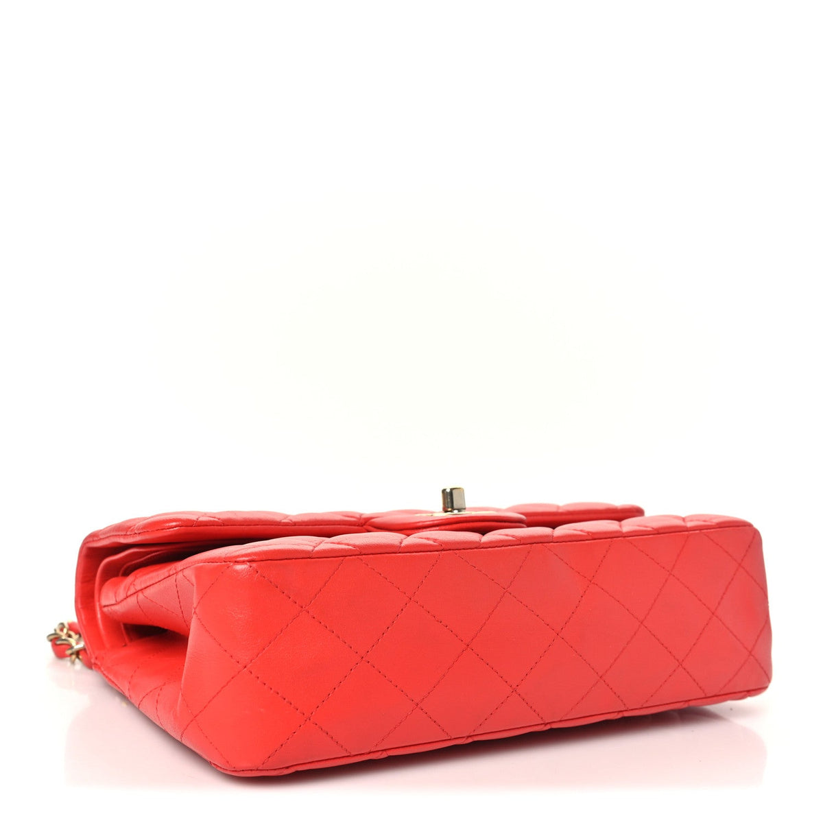 Lambskin Quilted Small Double Flap Red