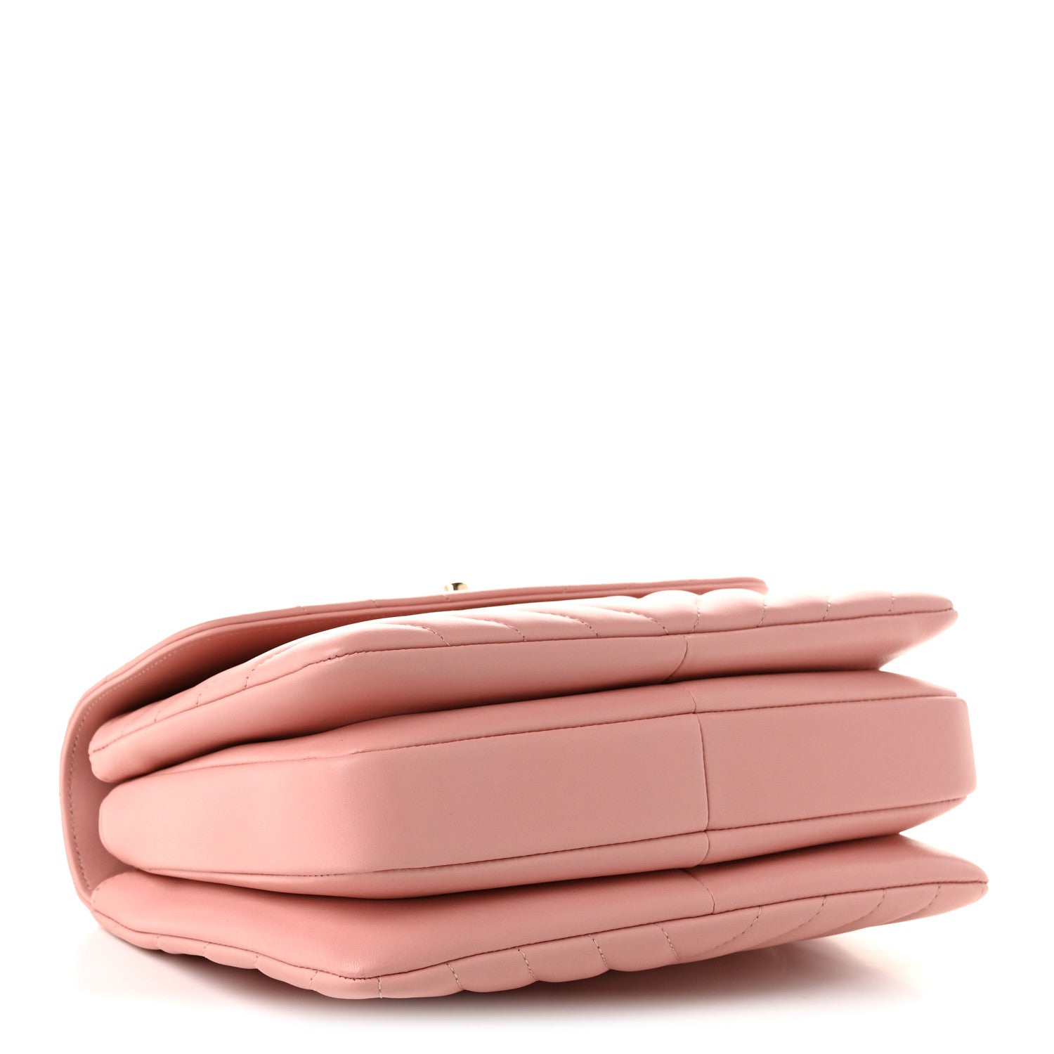 Lambskin Chevron Quilted Small Trendy CC Dual Handle Flap Bag Light Pink