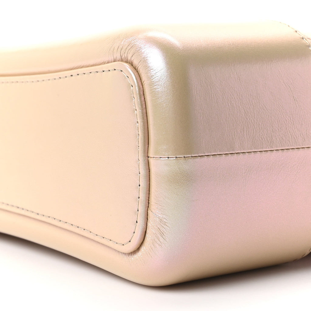 Iridescent Aged Calfskin Quilted Medium Gabrielle Hobo Light Pink