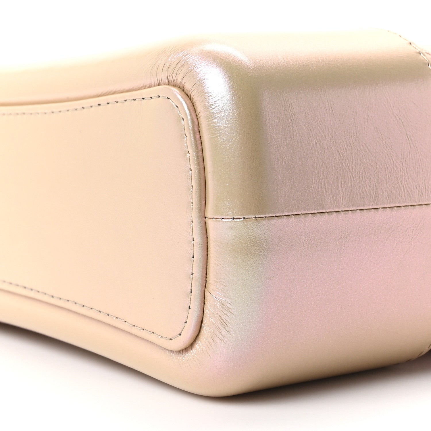 Iridescent Aged Calfskin Quilted Medium Gabrielle Hobo Light Pink