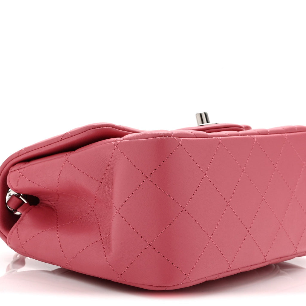 Lambskin Quilted Mini Square Flap Pink
